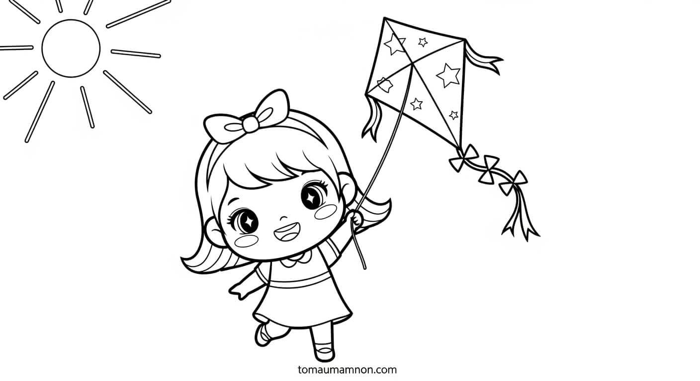 Chibi Bé Gái Chibi nhí nhảnh cầm bóng