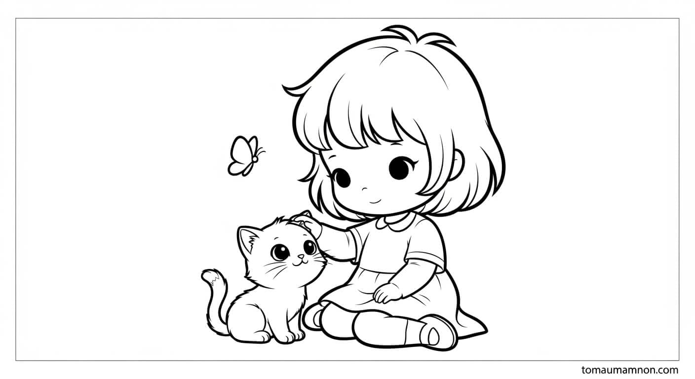 Chibi Bé Gái Chibi bé gái trong bộ đồ ngủ