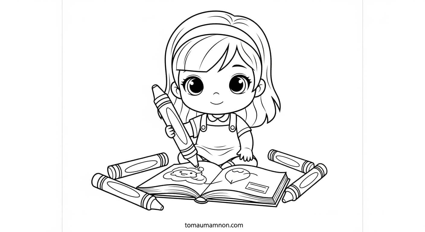 Chibi Bé Gái Chibi bé gái và cây kem