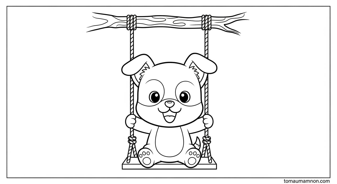 Chó chibi đang chơi đùa