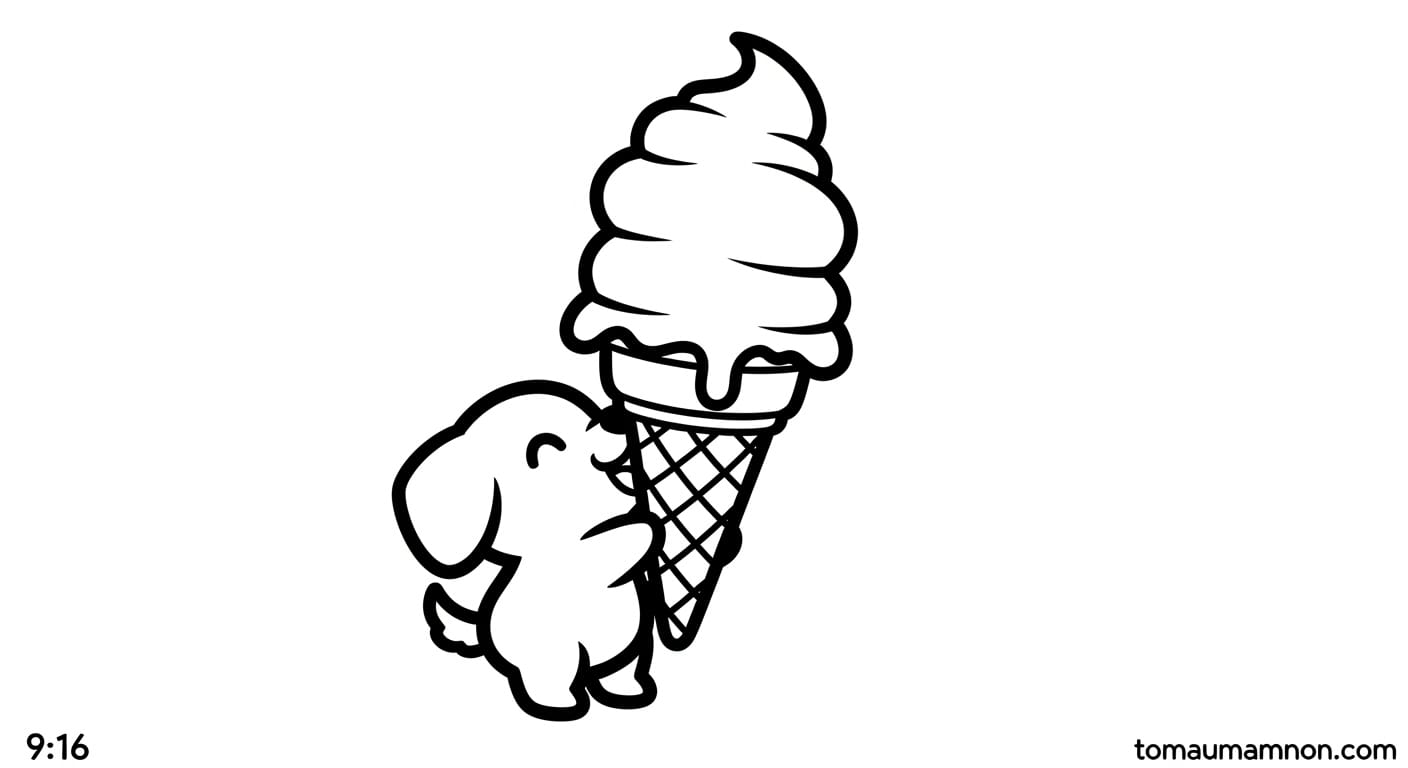 Chó nhỏ và bánh kem