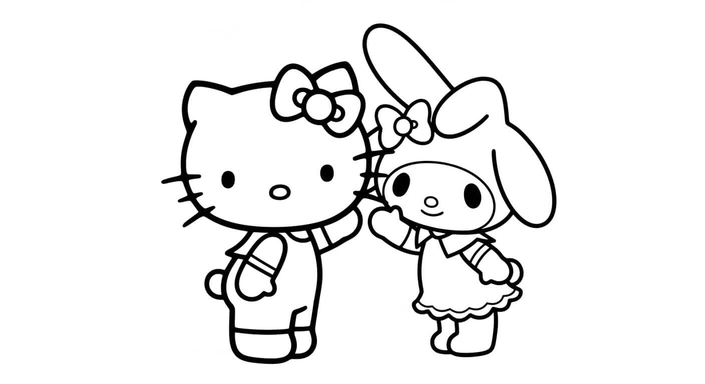 hello kitty bên bạn bè