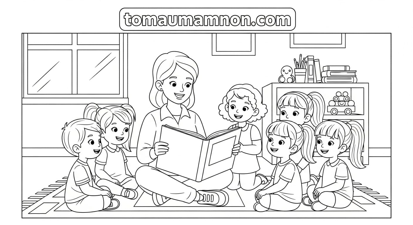 Giáo viên và trẻ em trong lớp học