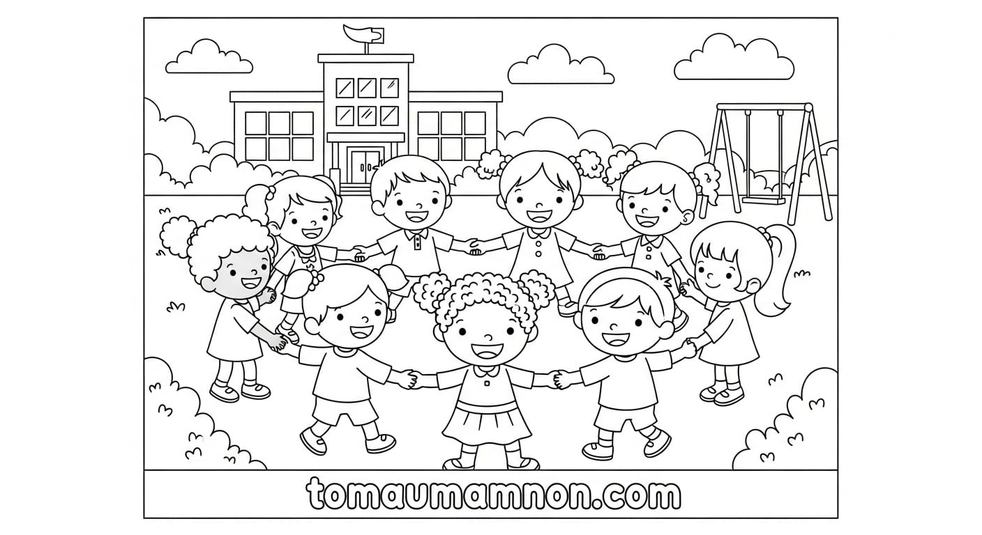 Trẻ đang tham gia hoạt động ngoài trời