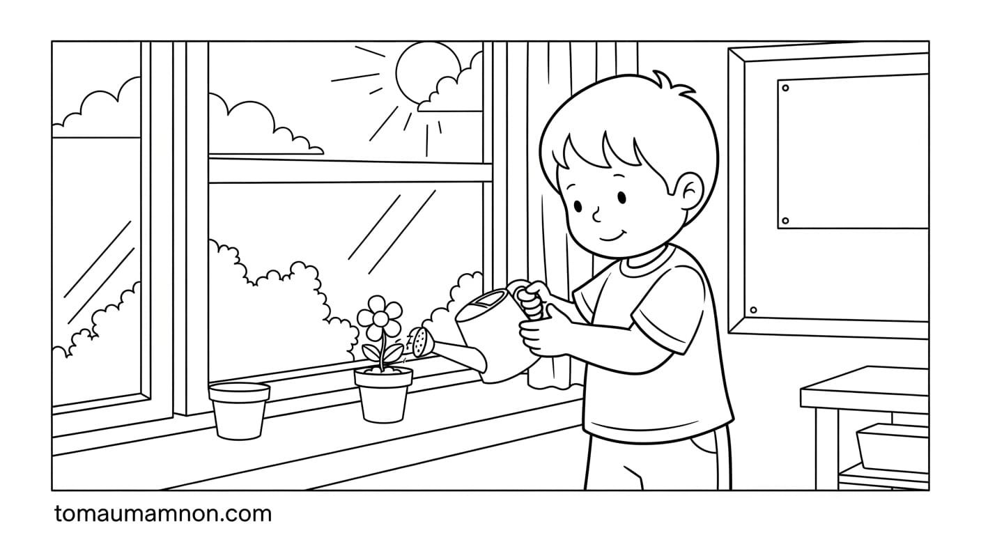 Các bé học nhóm với giáo cụ