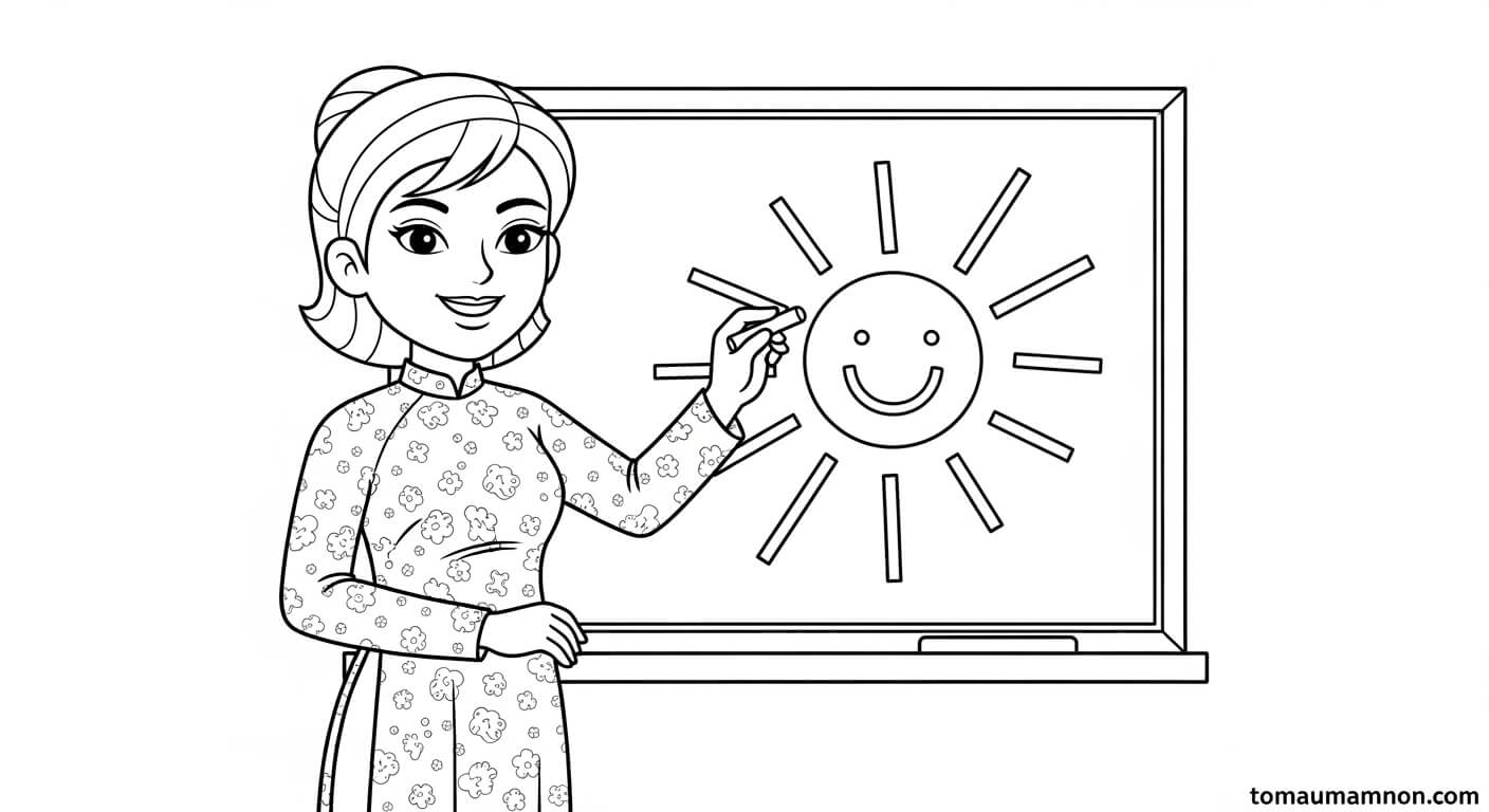 Cô giáo cùng học sinh