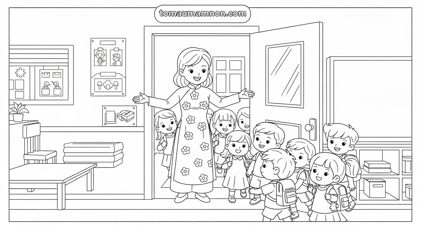 Cô giáo bên bục giảng