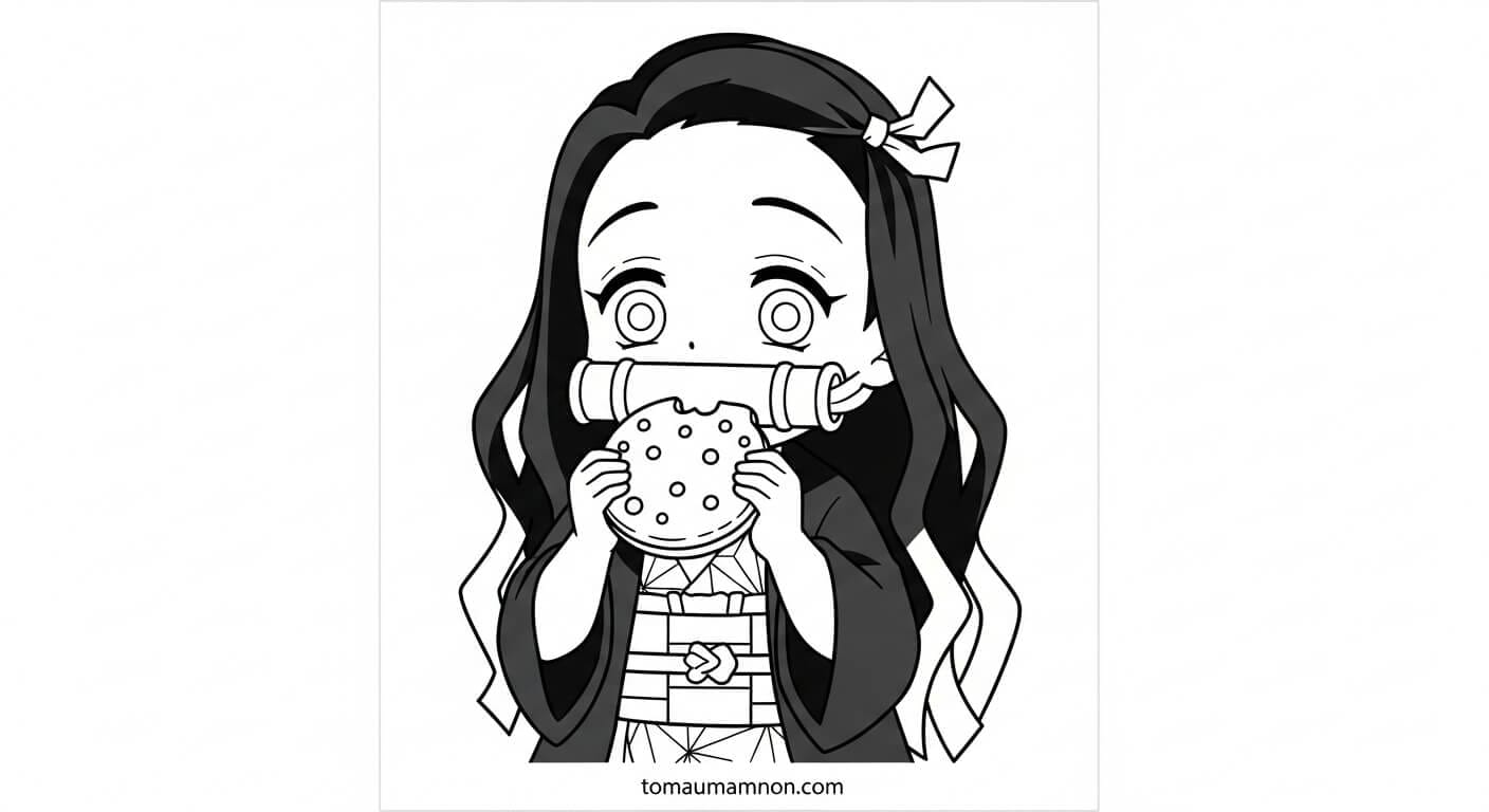 Hình Ảnh Nezuko Cute Nezuko đội mũ xinh xắn