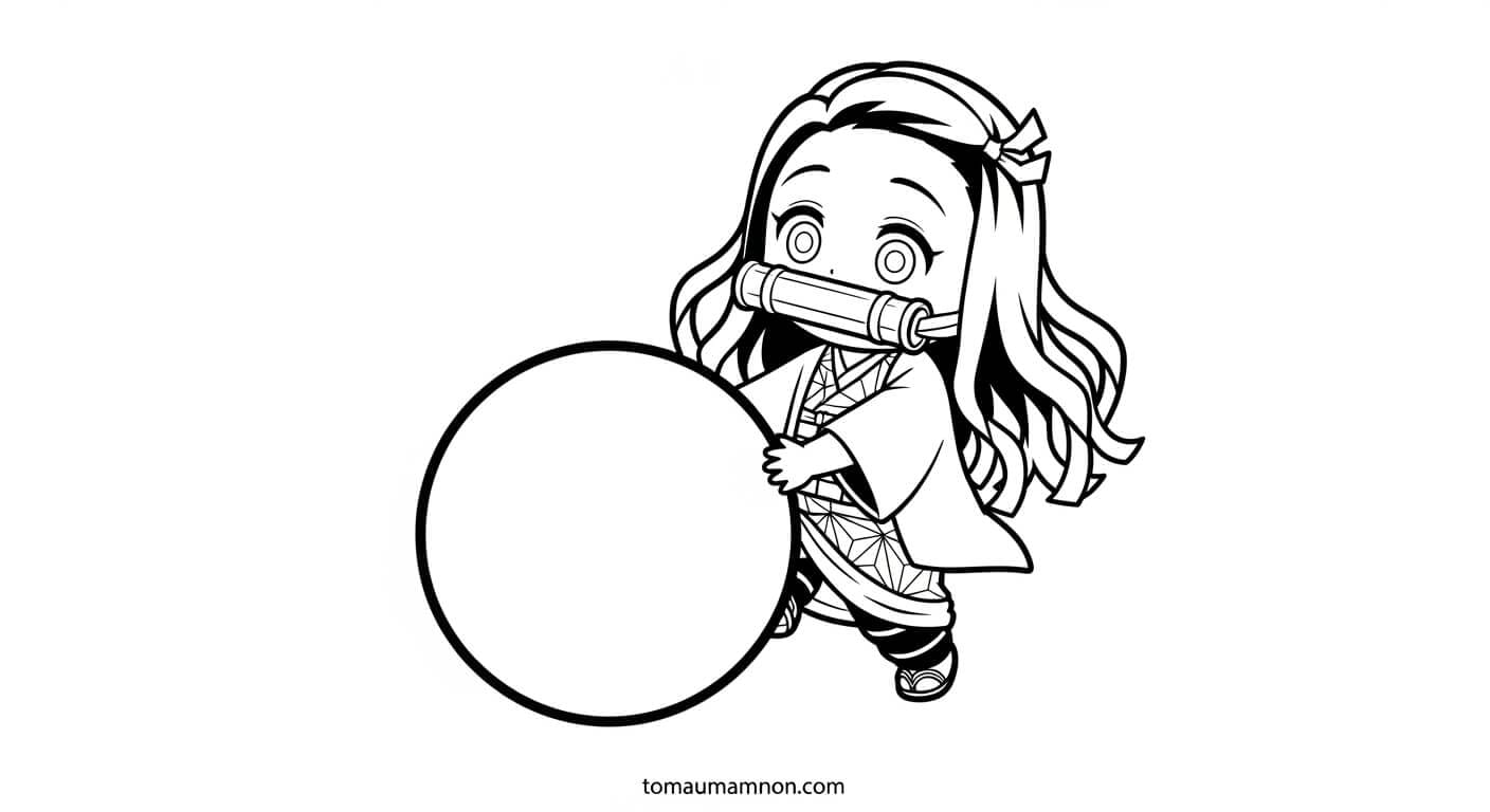 Hình Ảnh Nezuko Cute Nezuko trong trang phục truyền thống