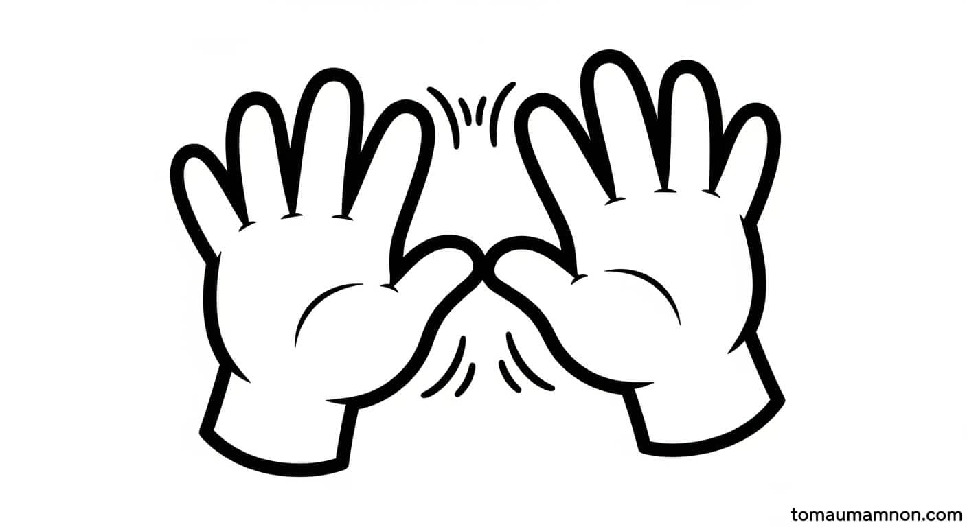 Hình Bàn Tay Cho Trẻ Tô Màu Bàn tay vẫy chào