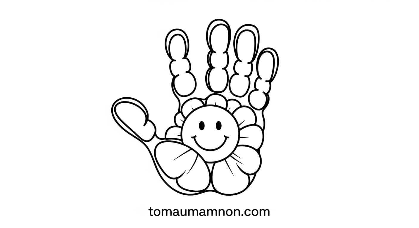 Hình Bàn Tay Cho Trẻ Tô Màu Bàn tay giơ lên trời
