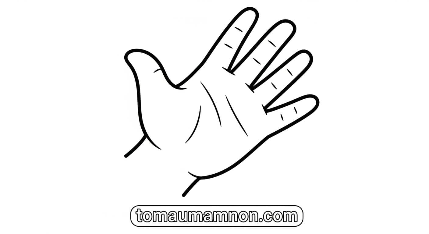 Hình Bàn Tay Cho Trẻ Tô Màu Hình bàn tay đơn giản cho bé