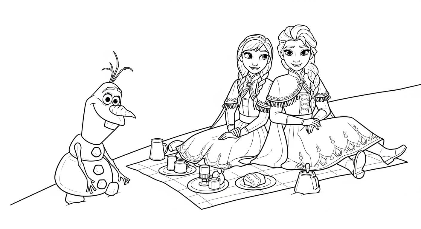 Hình Tô Màu Elsa Elsa ở khu vườn tuyết