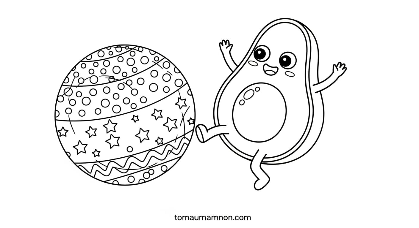 hình trái bơ hoạt hình vui nhộn