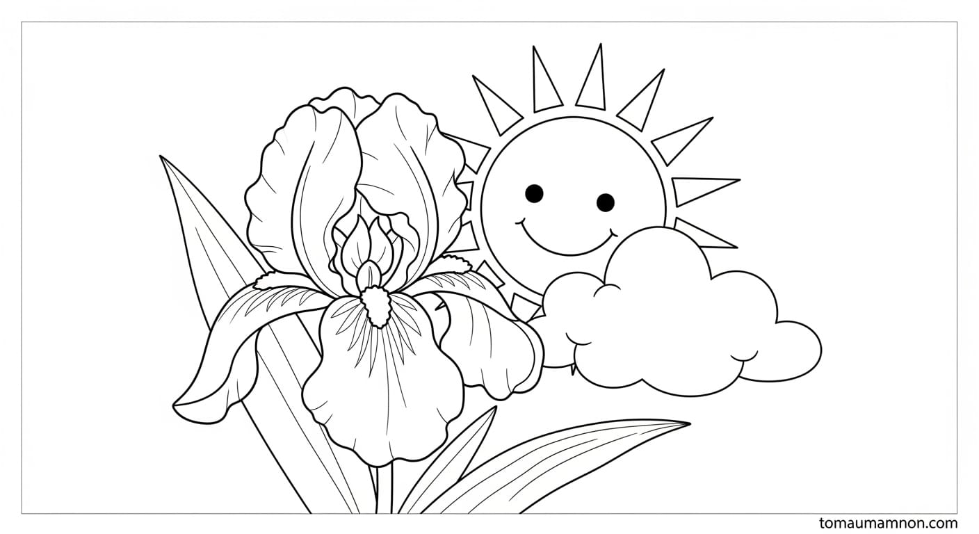 Hoa diên vĩ cách điệu