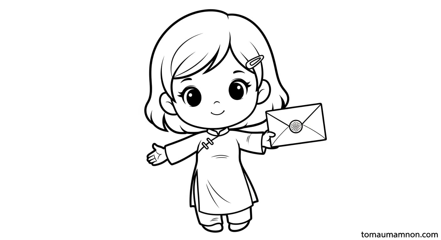 Lì Xì Chibi Bức tranh lì xì chibi nhiều màu sắc