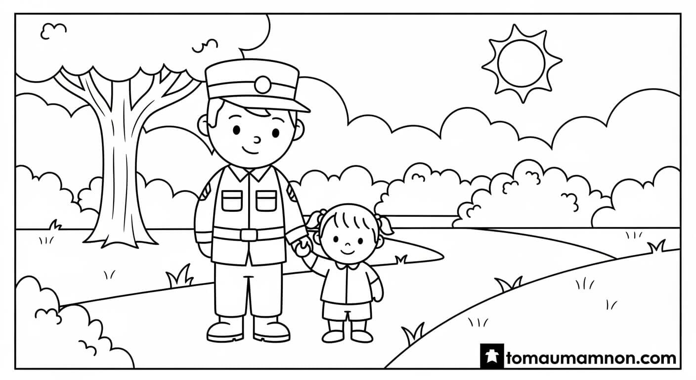 chú bộ đội mỉm cười