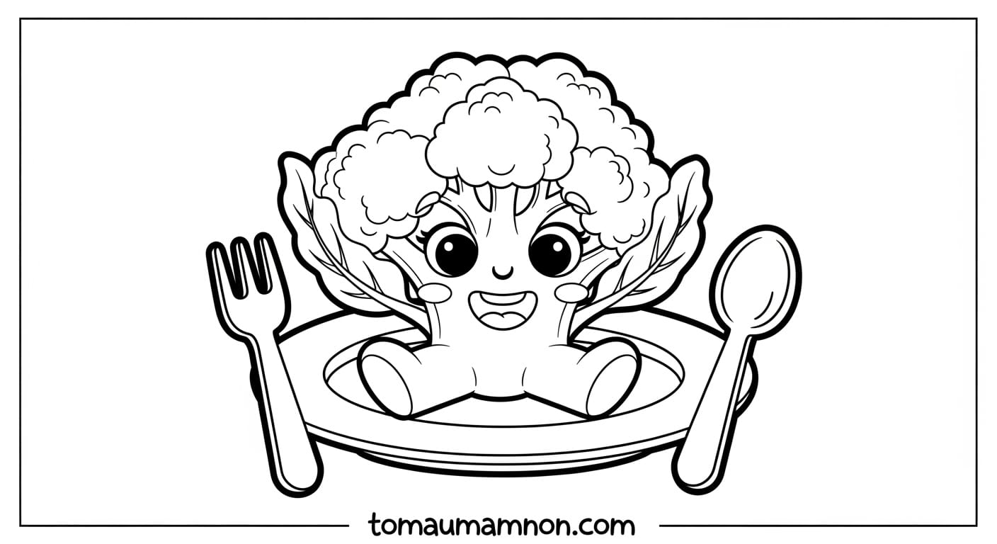 Súp Lơ Baby súp lơ dễ thương để tô màu