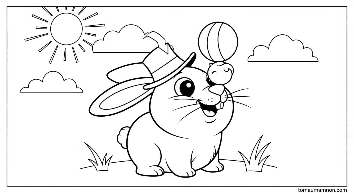 Thỏ Xinh Thỏ bên hoa