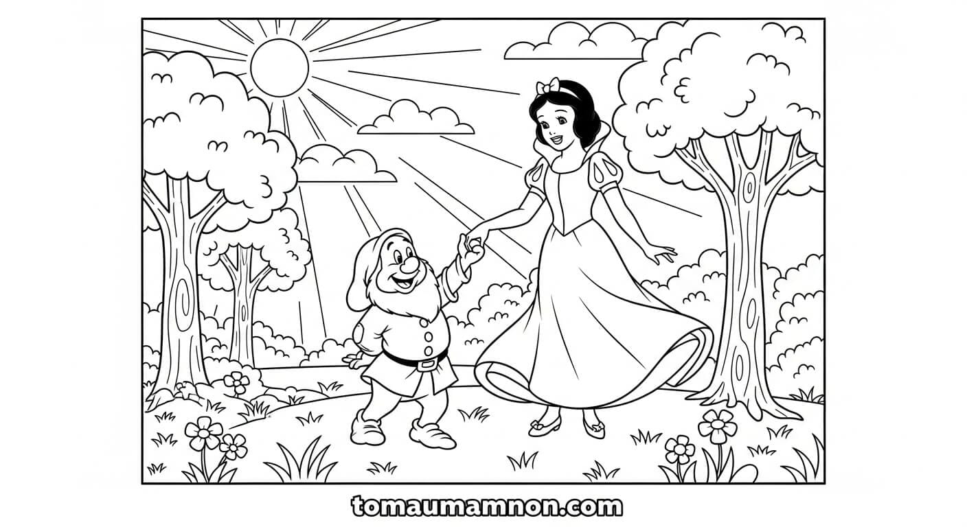Tô Màu Bạch Tuyết Tranh tô màu công chúa