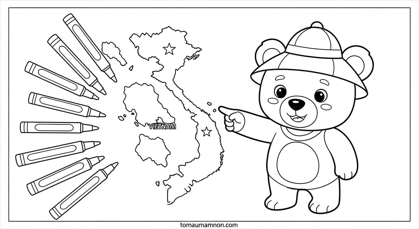 Trẻ em hứng thú tô bản đồ