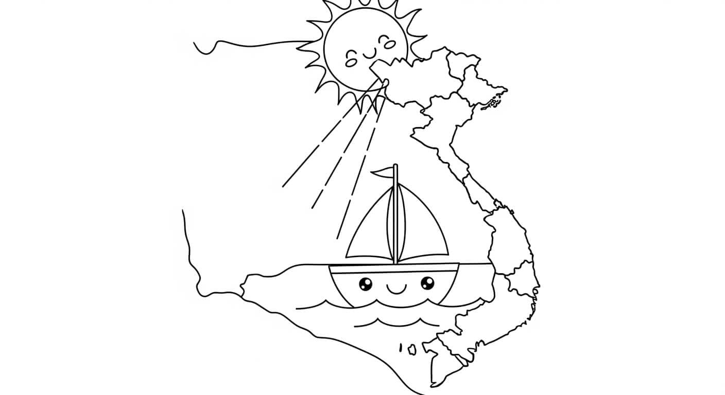 Bản đồ Việt Nam đầy màu sắc