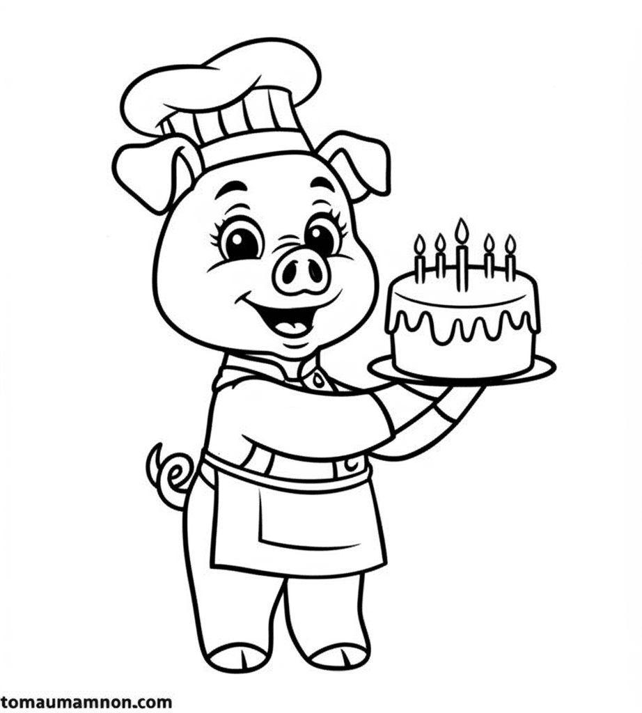 tranh vẽ bánh sinh nhật đơn giản