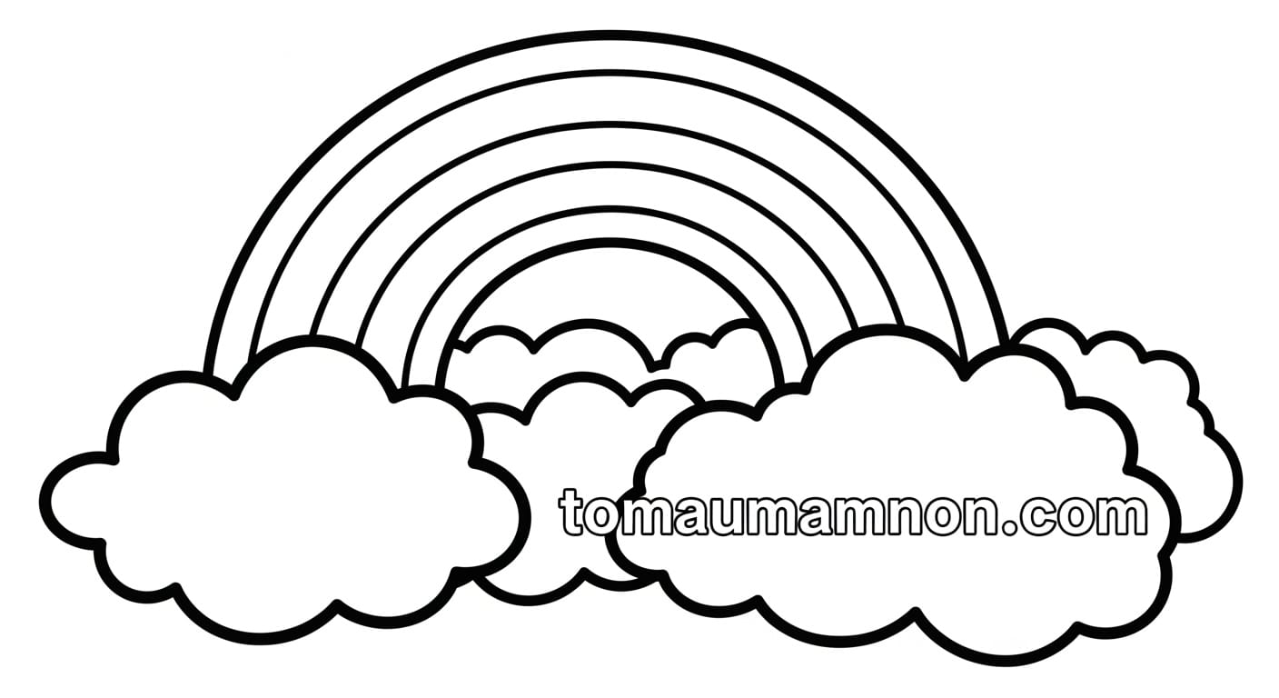 Tô Màu Cầu Vồng tranh cầu vồng cho bé