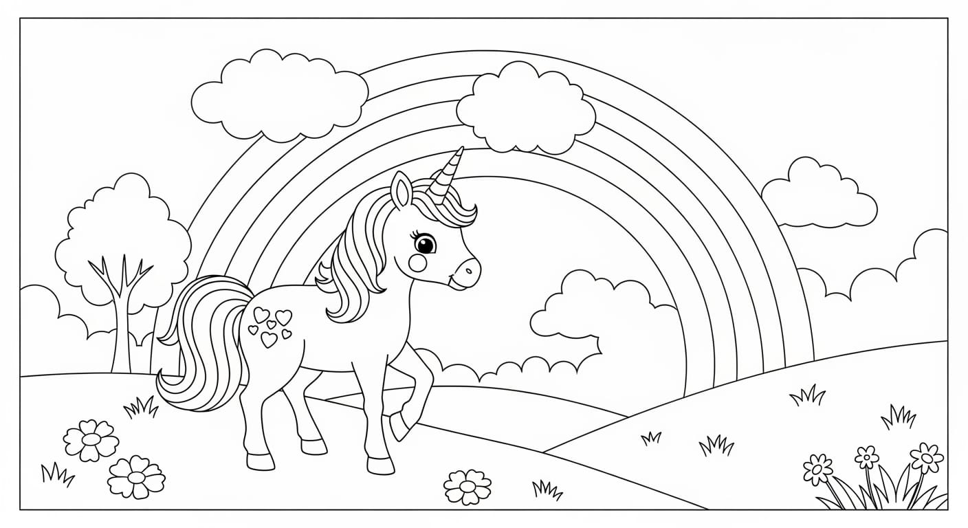 Tô Màu Cầu Vồng cầu vồng dễ thương cho bé