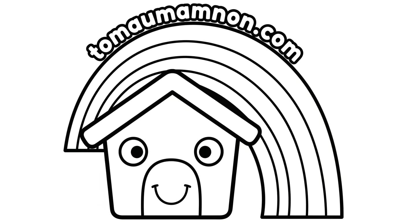 Tô Màu Cầu Vồng hình tô màu cầu vồng đơn giản