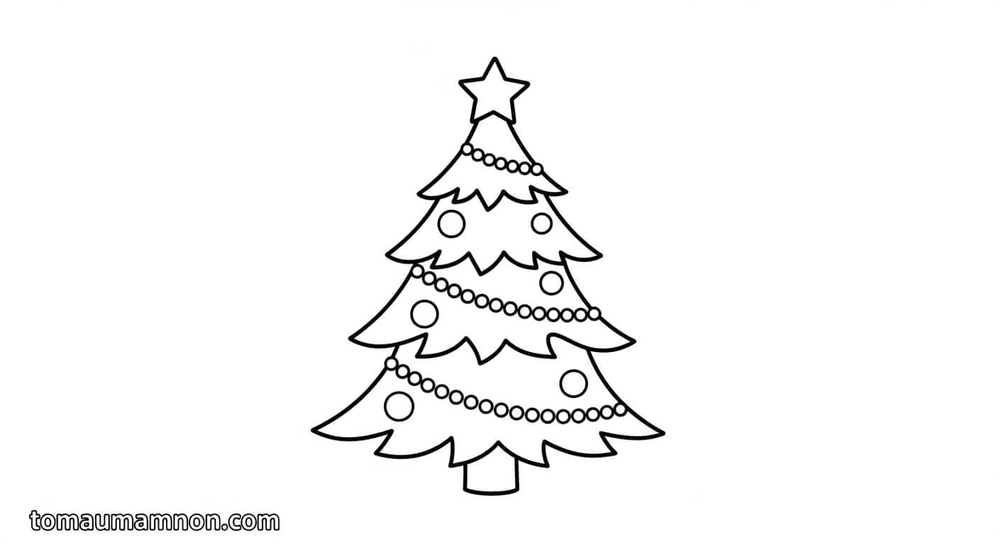 Tô màu cây thông Noel