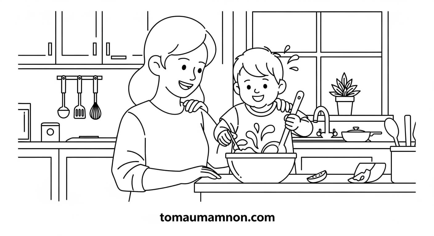 Mẹ đang nhìn con