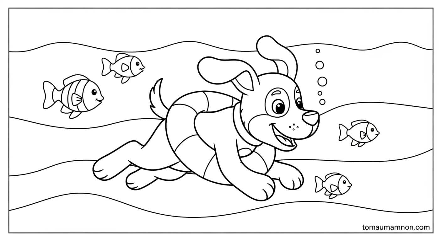 Chú chó cứu hộ đang chạy