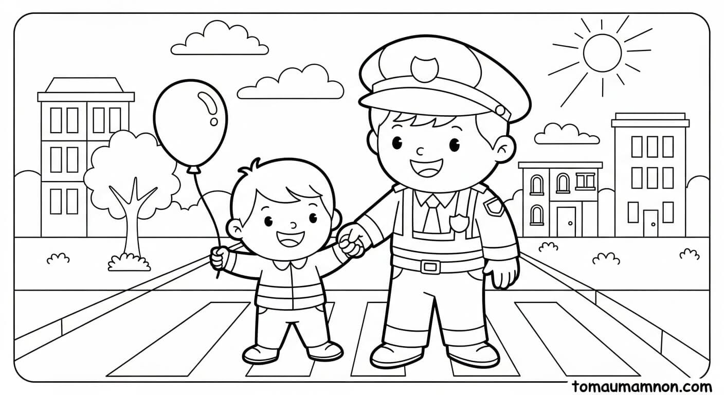 Chú cảnh sát cười tươi