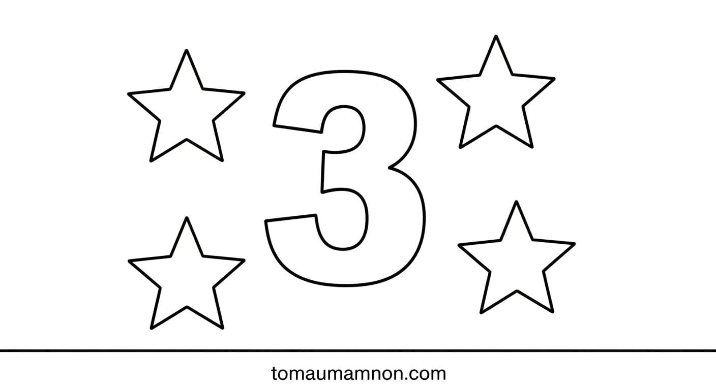 tranh tô màu chữ số 2