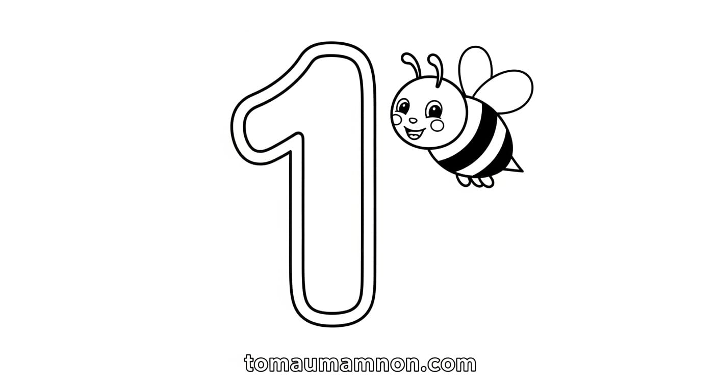 tranh tô màu chữ số 0