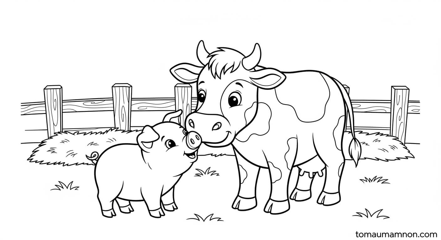 Con bò bên chuồng