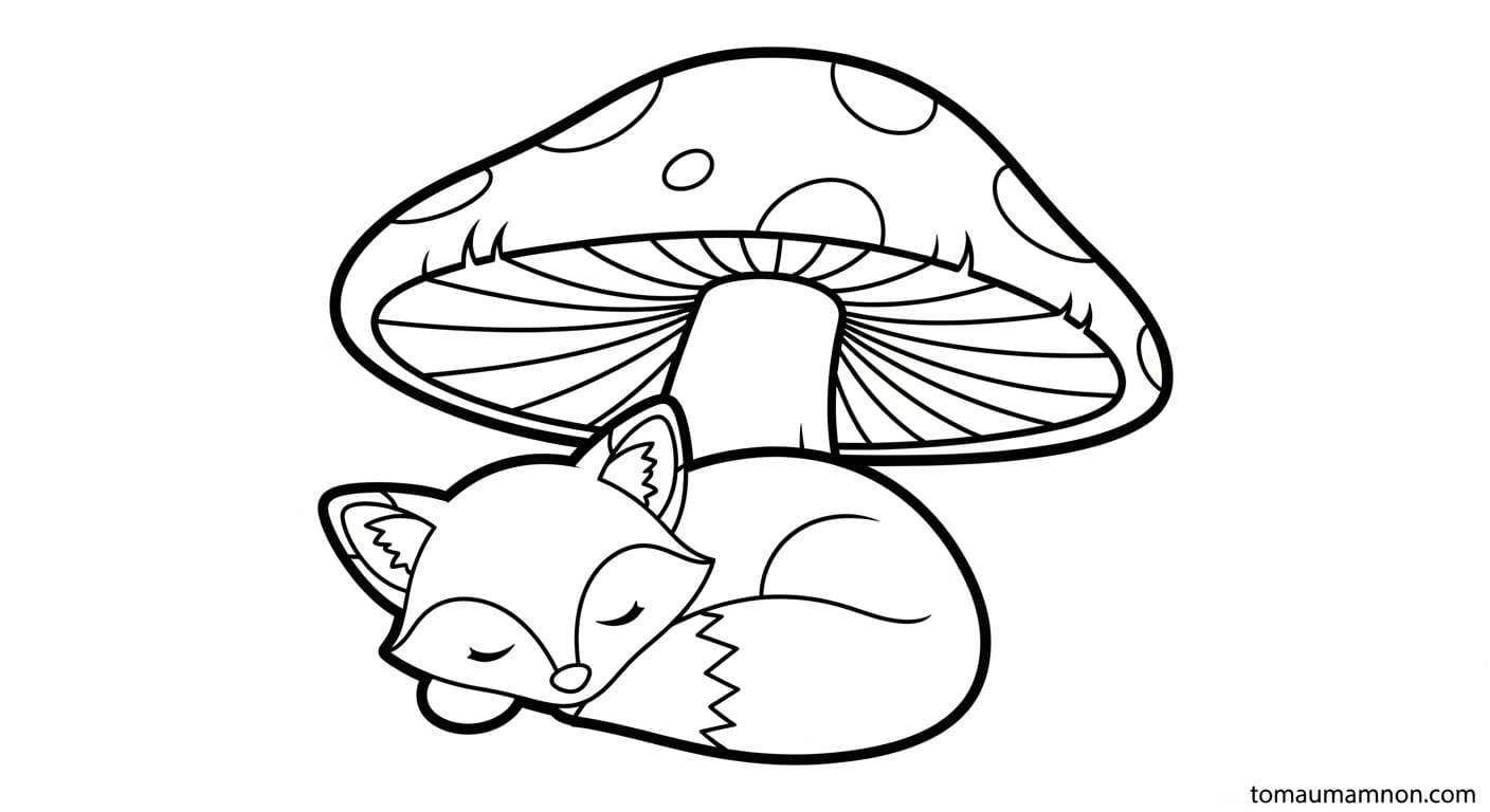 Tô Màu Con Cáo Cáo đang đi dạo trong rừng