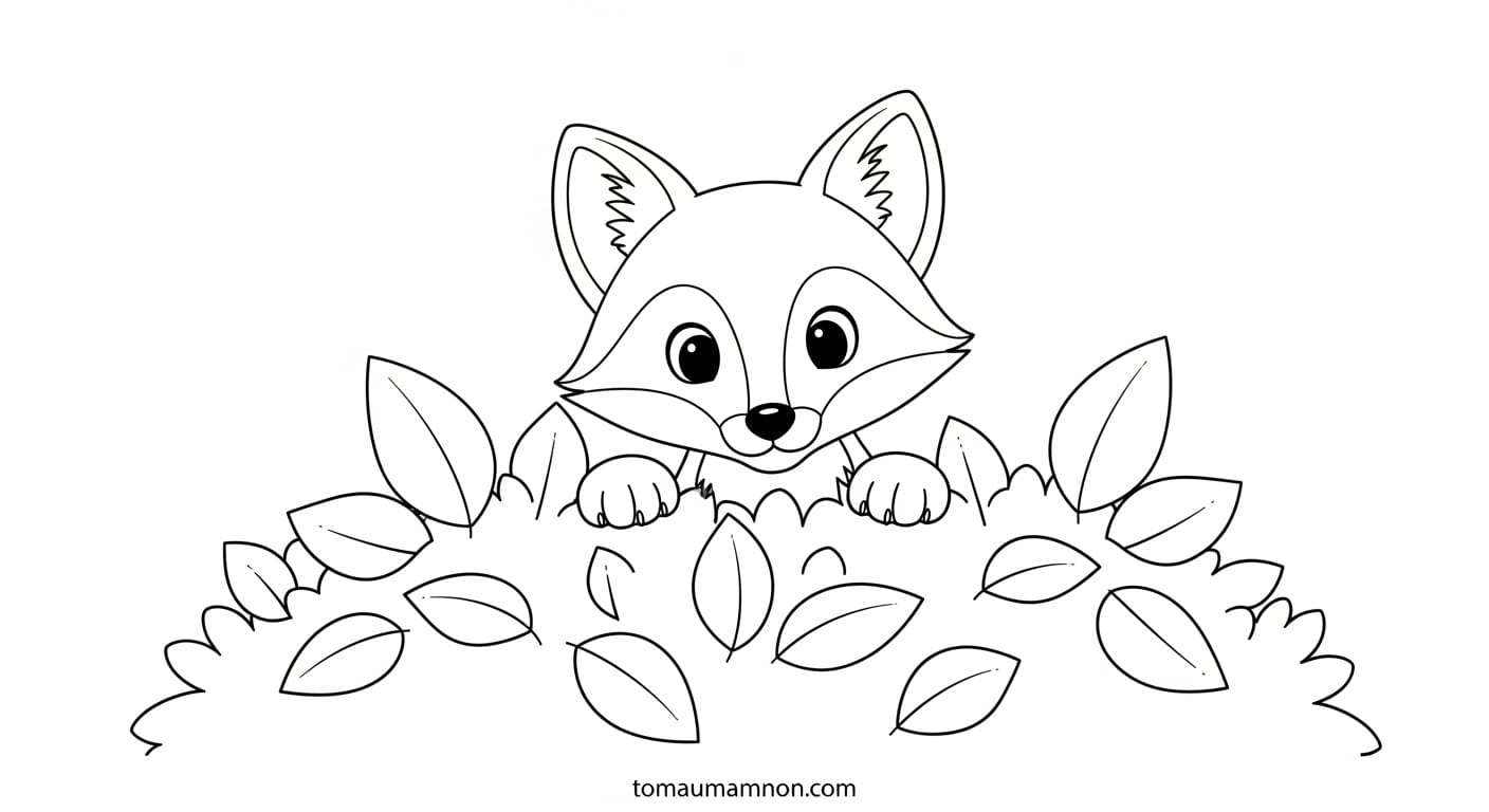 Tô Màu Con Cáo Hai con cáo bên bờ suối