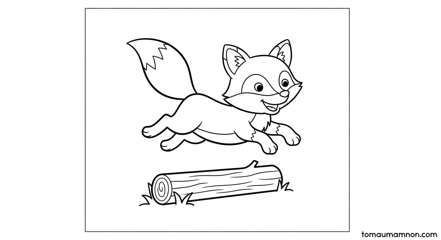 Tô Màu Con Cáo Cáo nghịch ngợm chạy