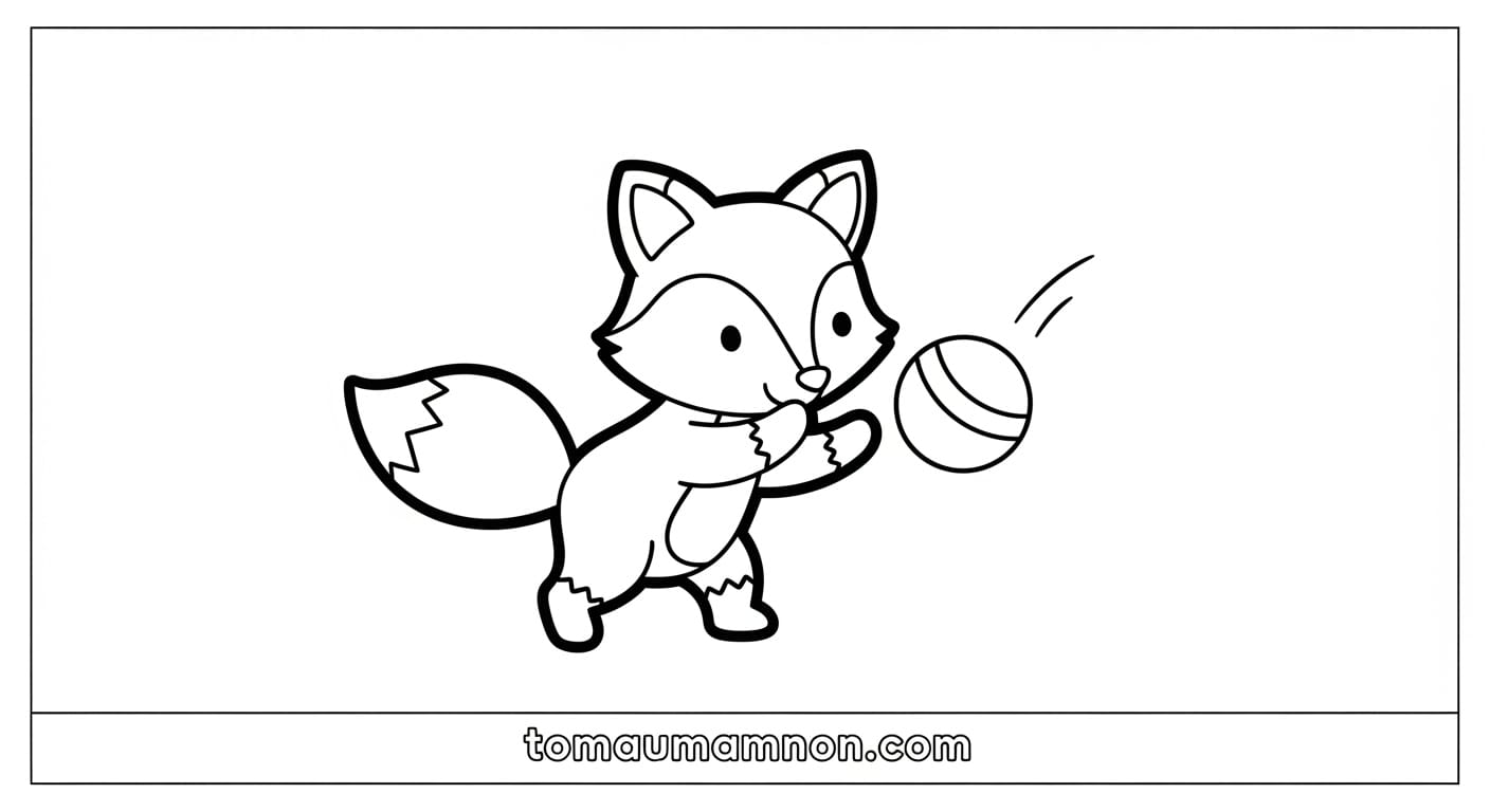 Tô Màu Con Cáo Tranh cáo ngồi nhìn phía trước