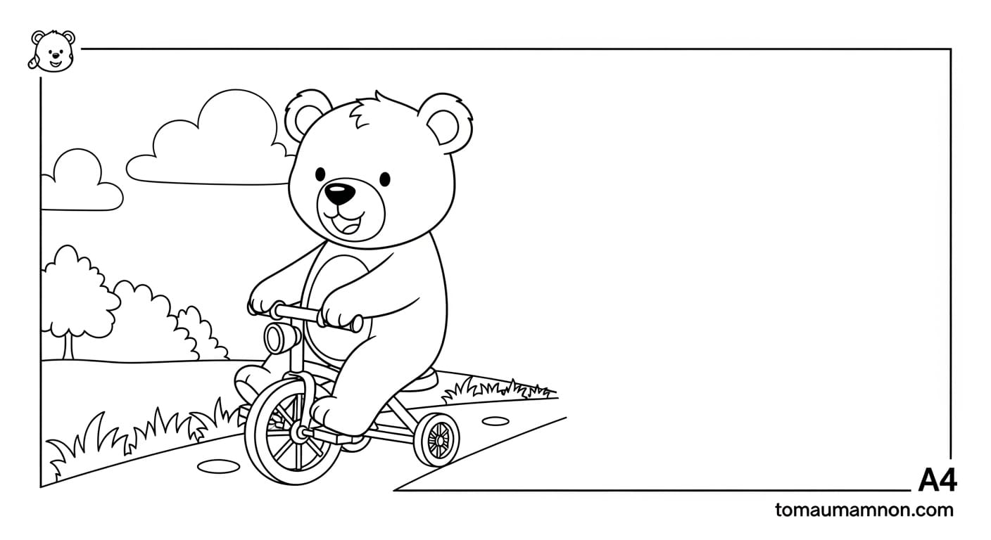 Tô Màu Con Gấu Gấu chơi cùng bóng bay