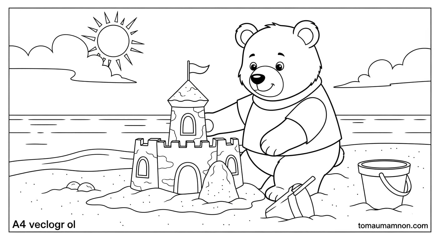 Tô Màu Con Gấu Gấu bạn nhỏ