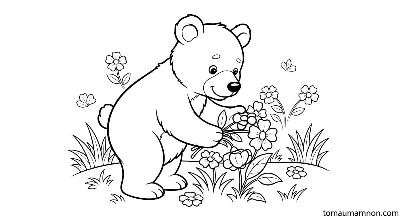 Tô Màu Con Gấu Gia đình gấu vui vẻ