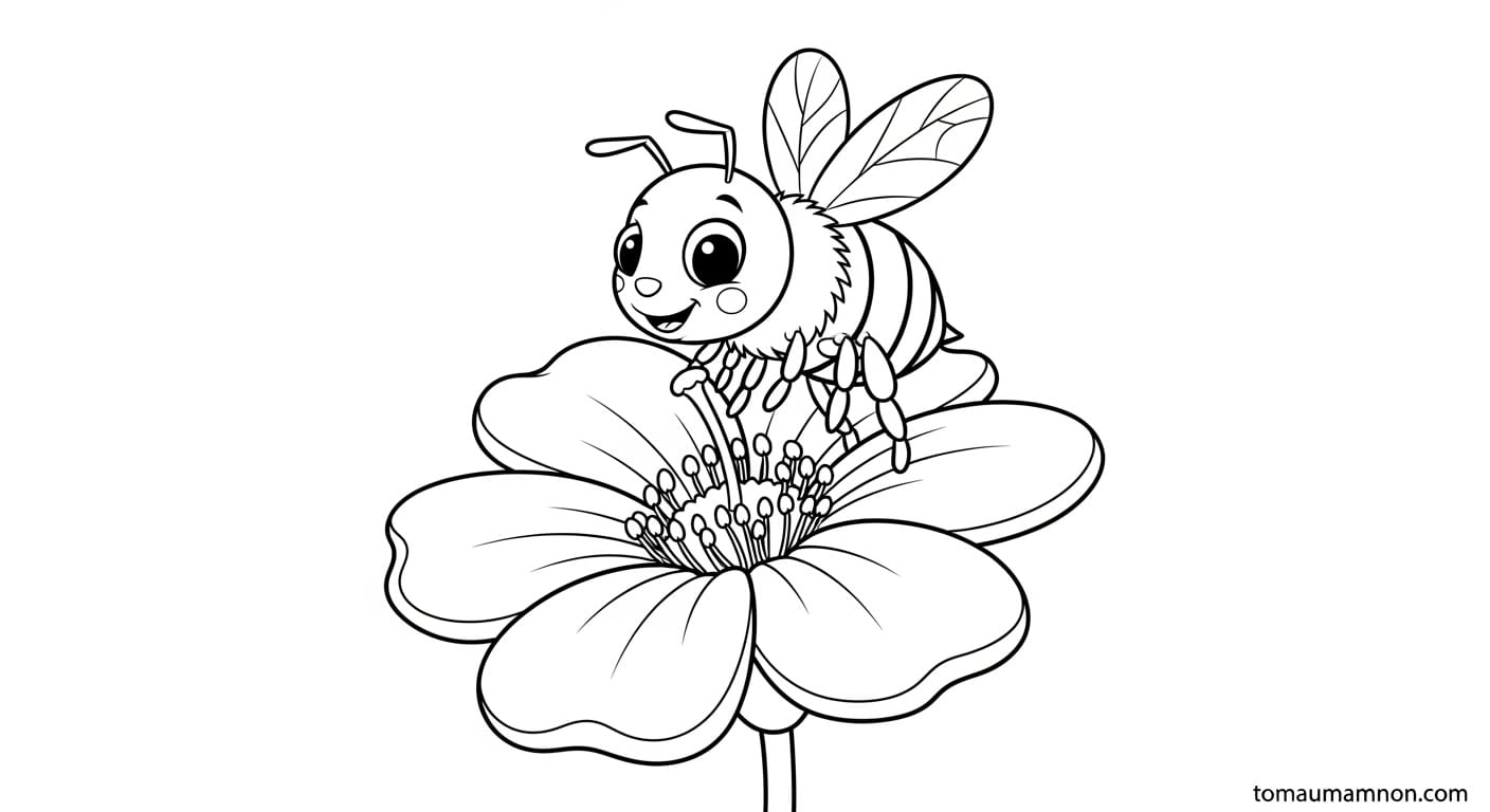 Tô Màu Con Ong con ong đang bay