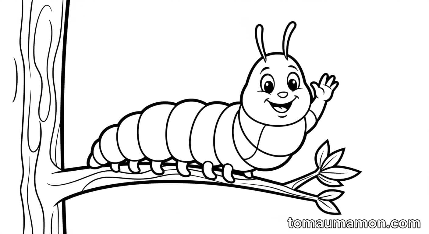 Con sâu và hoa lá