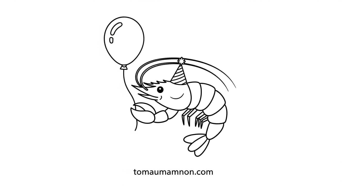 Tô Màu Con Tôm hình con tôm đáng yêu để tô màu