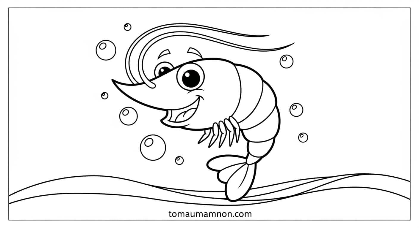 Tô Màu Con Tôm hình ảnh con tôm để tô màu