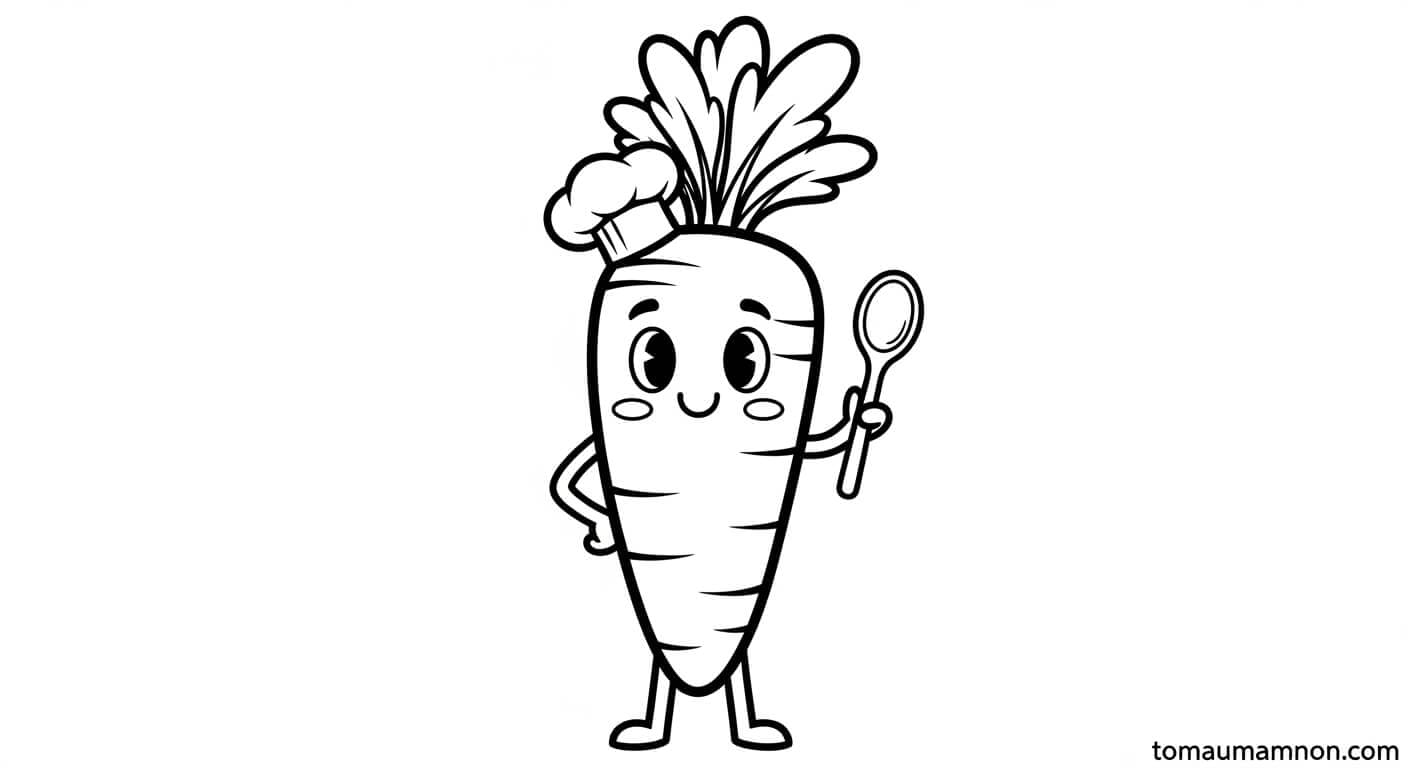 Tô Màu Củ Cà Rốt Hình tô màu củ cà rốt