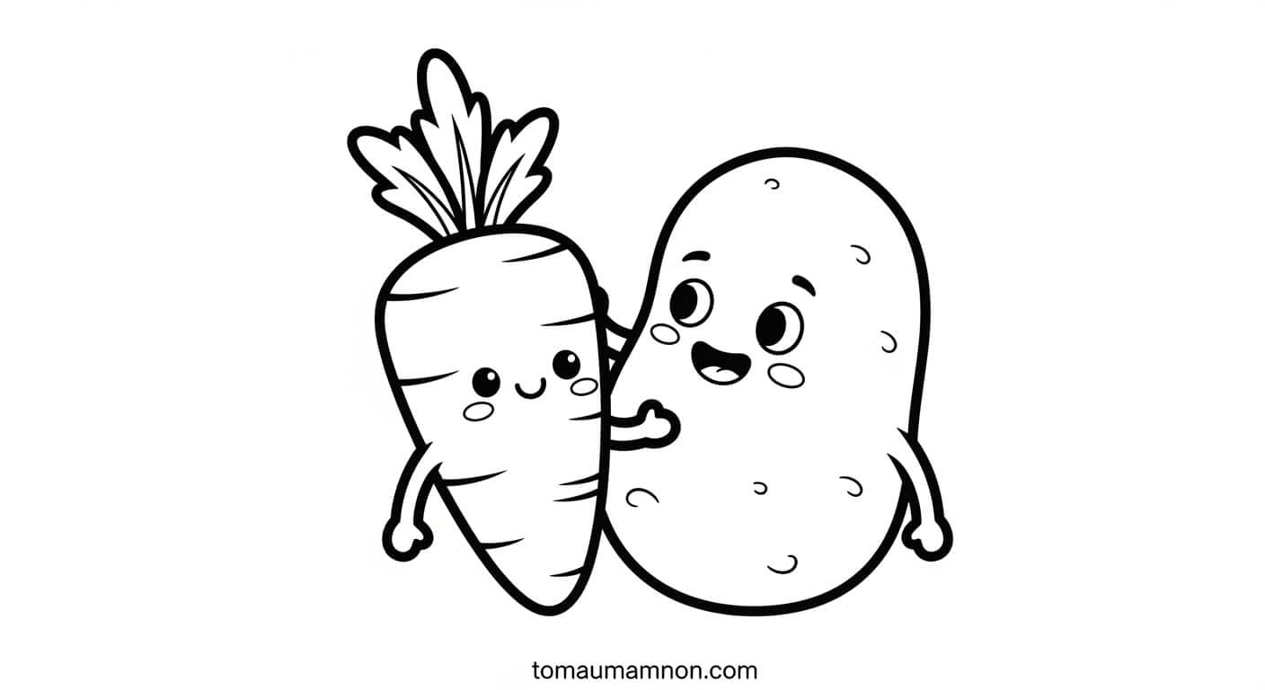 Tô Màu Củ Cà Rốt Củ cà rốt dễ thương